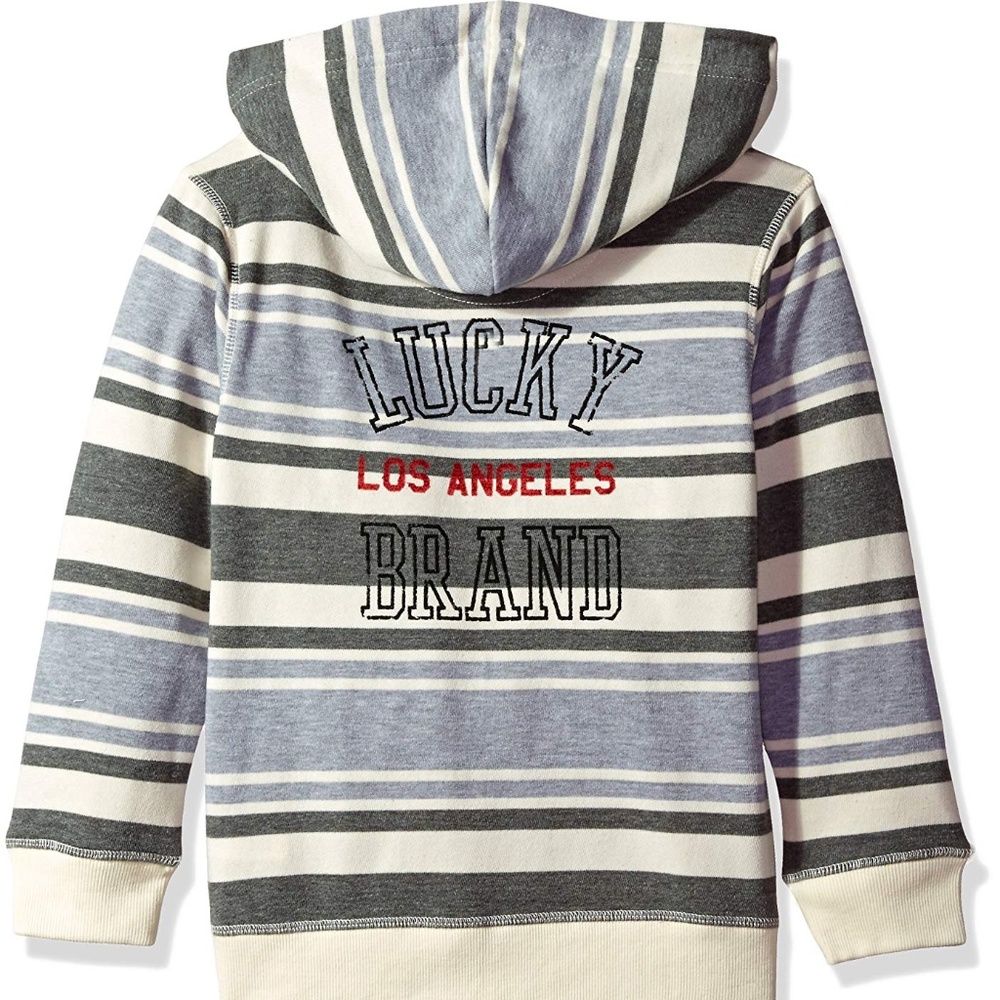 Lucky Brand Boys Hoodie Sweatshirt Stripe Zip Jacket size 6 XL(16-18)